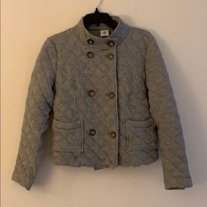 CAbi Gray Quilted Double Breasted Jacket Coat